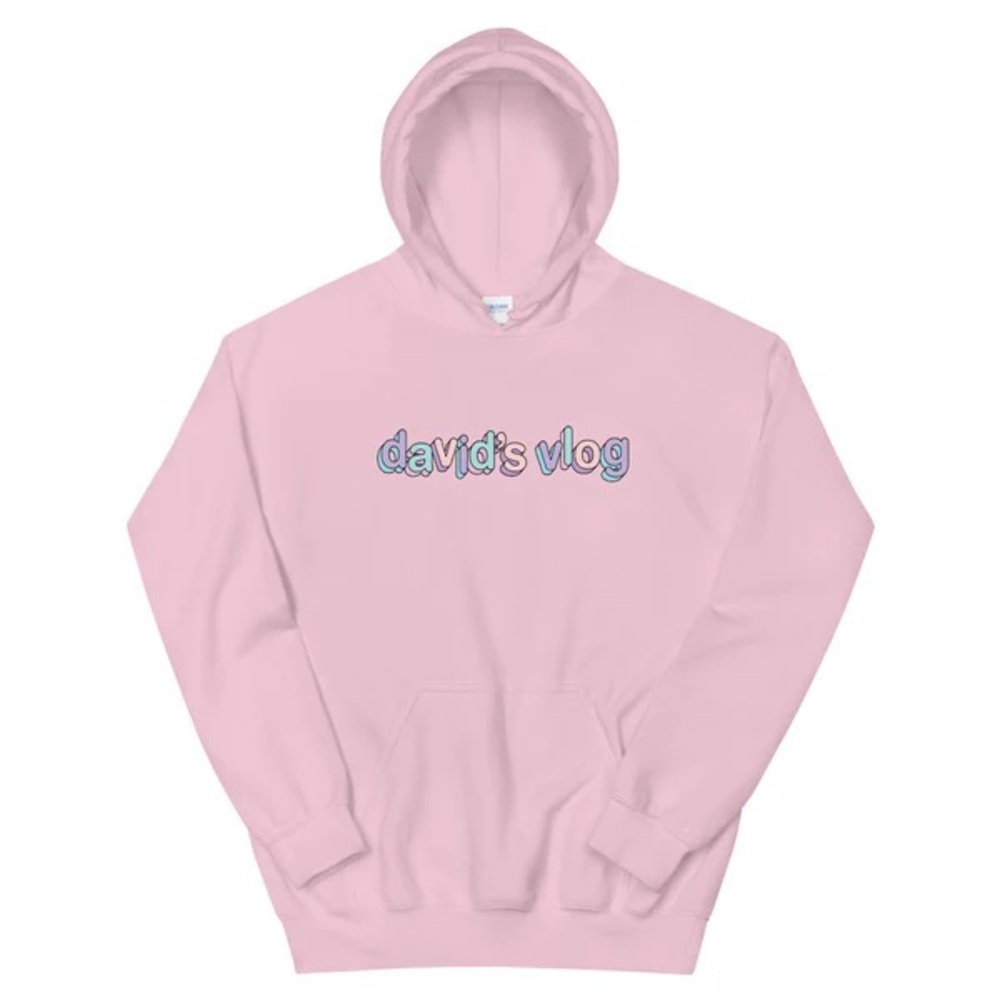 David Vlog Unisex Pink Hoodie